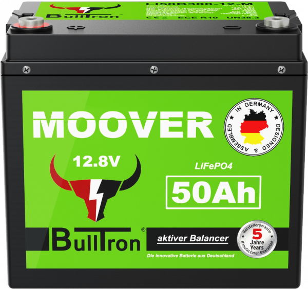 50Ah BullTron Mover LiFePO4 12.8V + 10A Ladegerät